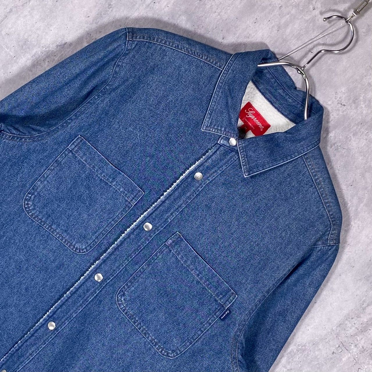 SUPREME』シュプリーム (M) 裏地ボア デニムシャツジャケット - メルカリ