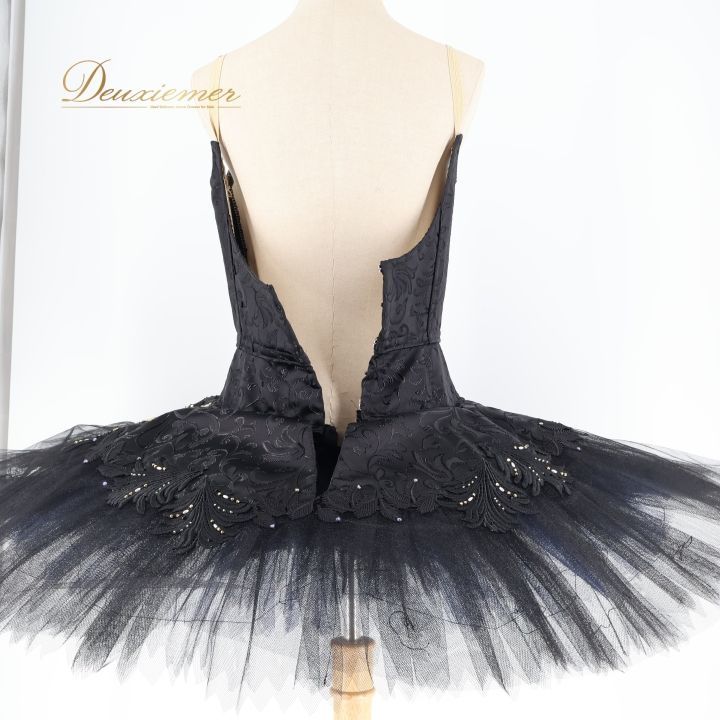 バレエ 衣装 チュチュ 黒鳥 白鳥の湖 黒 コンクール 発表会 ジュニア