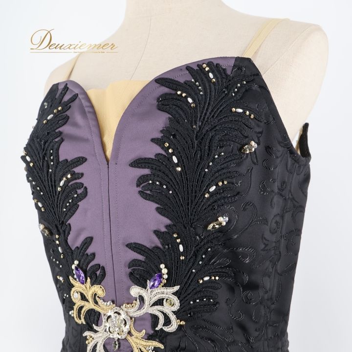 バレエ 衣装 チュチュ 黒鳥 白鳥の湖 黒 コンクール 発表会 ジュニア