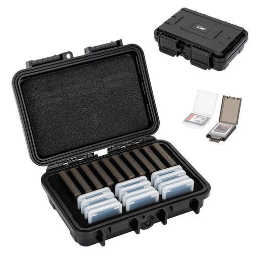 KIWIFOTOS22スロットメモリーカードケース大容量12枚SDカード+10枚