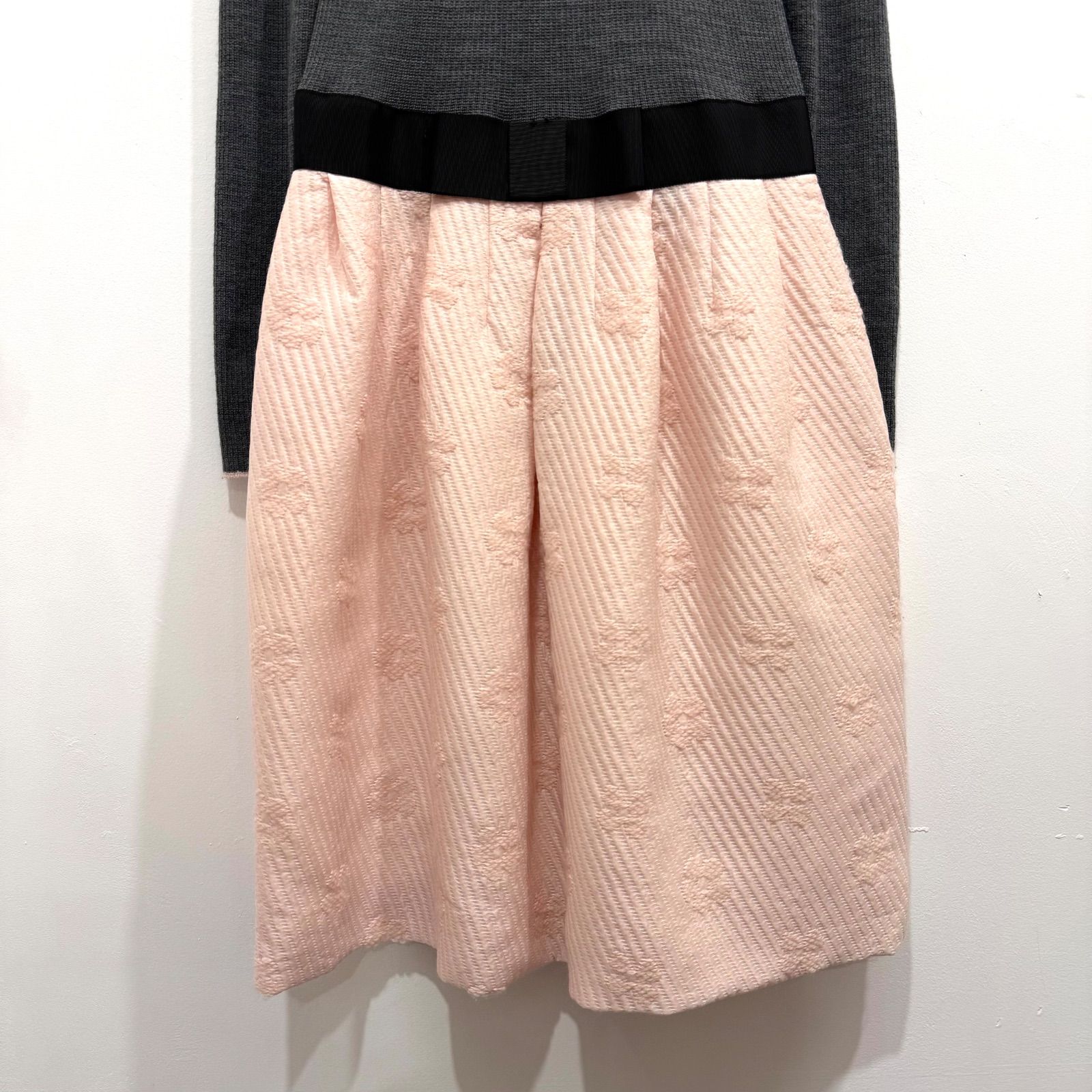 M'S GRACY エムズグレイシー リブニット グログランテープ ジャガード