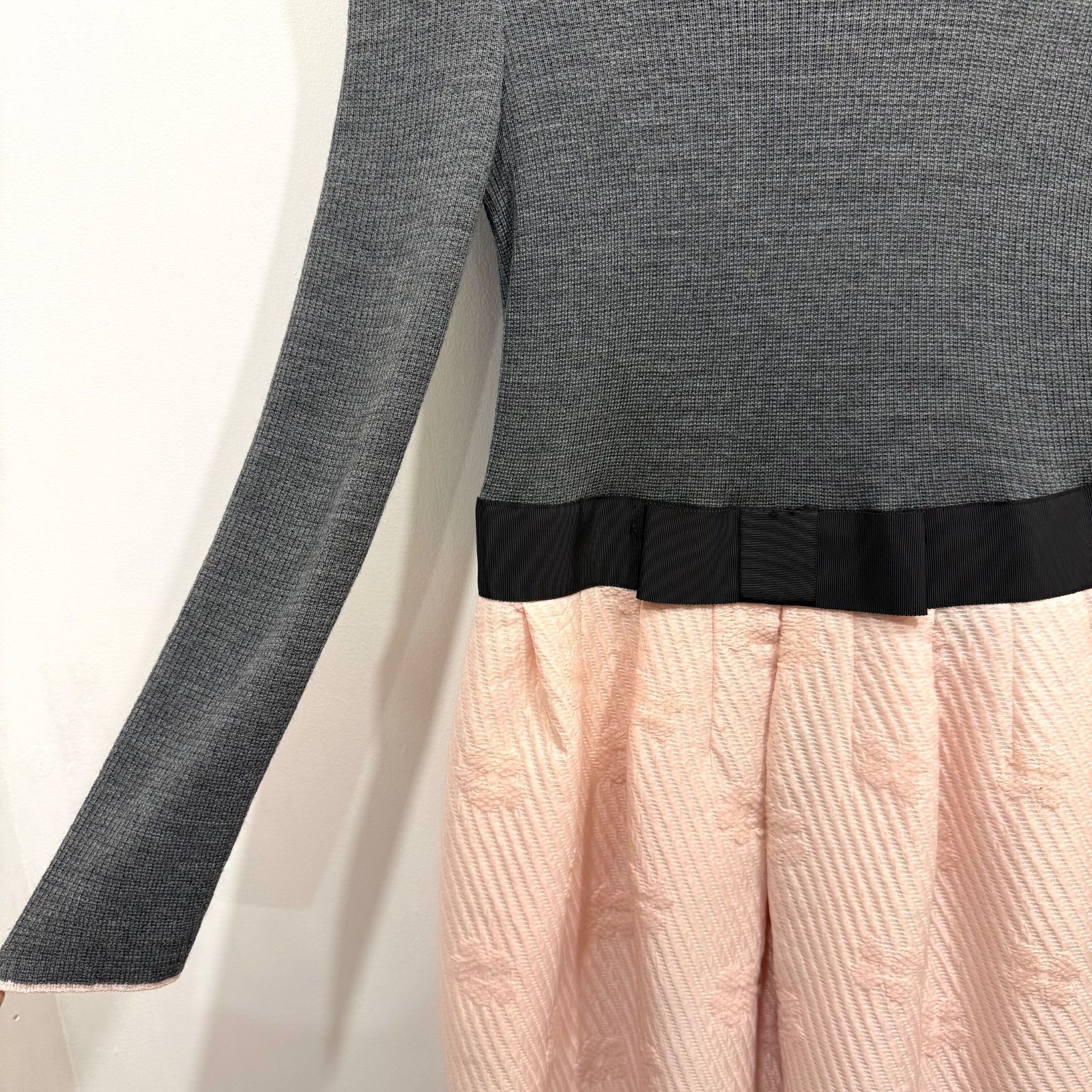 M'S GRACY エムズグレイシー リブニット グログランテープ ジャガード