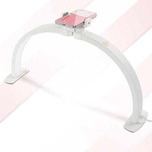 ハーフムーンライト 折りたたみ式 ネイルデスク用 28W プロフェッショナル LED ライト まつげエクステ用デスクランプ メイクアップデスクランプ 色温度 3000K-6000K サロン 家庭用 ハーフムーンライト折りたたみ式ネイルデスク用28Wプロフェッショナル