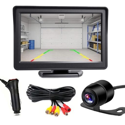 Stynxroバックモニターカメラセット4.3インチLCDディスプレイ140超広角バックカメラ鮮明な画質バックモニターIP67防水取り付け簡単12V車両に対応