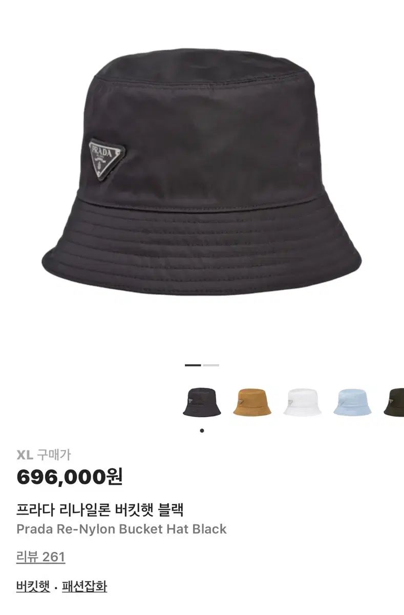 PRADA プラダ リナイロン バケットハット ブラック XL 出品 - メルカリ