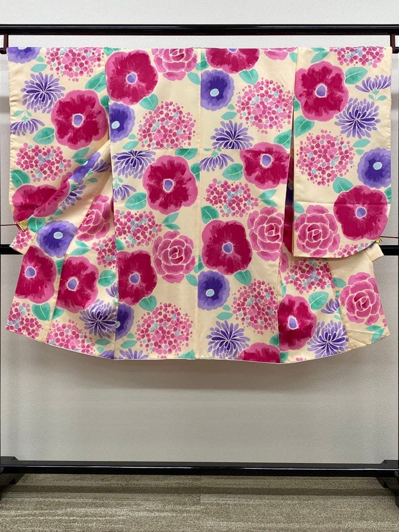 2尺袖 ポリエステル着物 紋意匠 袴用 2尺袖 ポリエステル着物 紋意匠 袴用