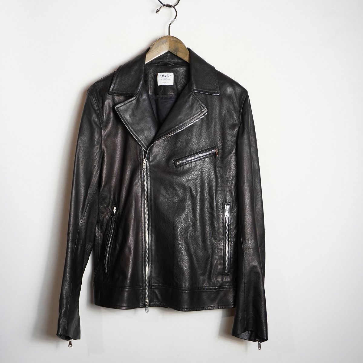 正規 美品 BEAMS 最高級 ラムレザー ダブルライダースジャケット 大人