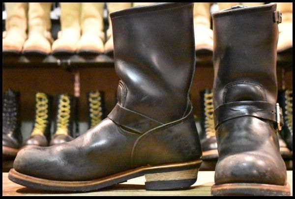 9 D PT 99プリント 旧シルエット 04年 レッドウィング 2268 エンジニア 黒 ブラッククローム ブーツ redwing FL 335