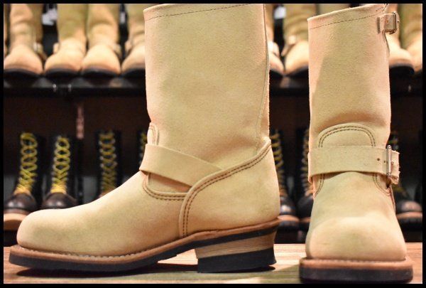 7 D 11年 レッドウィング 8268 スエード エンジニア ラフアウト スチールトゥ ベージュ ブーツ redwing FL 336