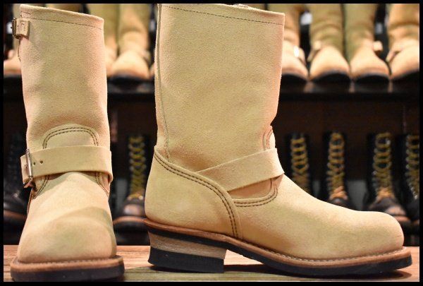 7 D 11年 レッドウィング 8268 スエード エンジニア ラフアウト スチールトゥ ベージュ ブーツ redwing FL 336