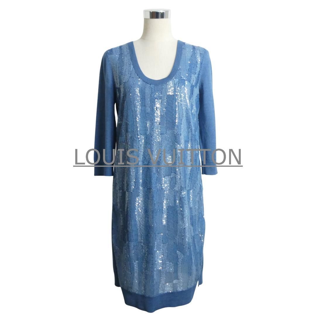 美品 LOUIS VUITTON ルイヴィトン サイズM シルク×ウール スパンコール