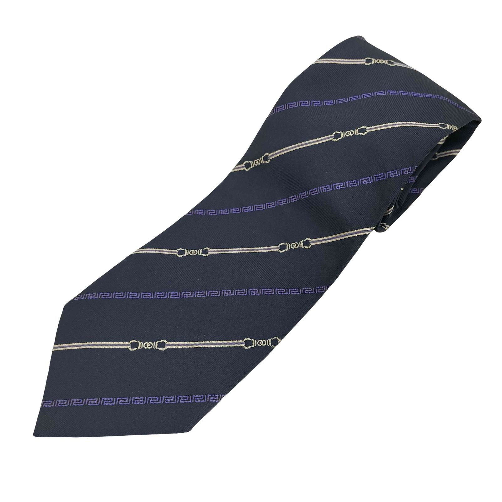 ヴェルサーチ VERSACE イタリア製 マルチストライプ シルク ネクタイ