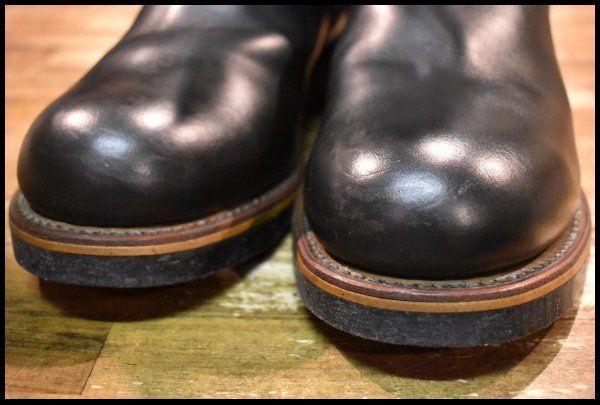  9 D PT 91刺繍 レッドウィング 2268 エンジニア 黒 ブラッククローム スチールトゥ プルオン ブーツ redwing FL 341 エンジニアブーツ ブーツ 革靴