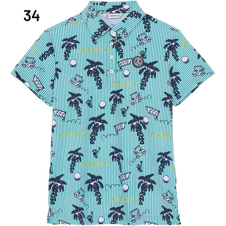 アンパスィ 半袖シャツ レディース ゴルフウェア and per se GOLF ソル