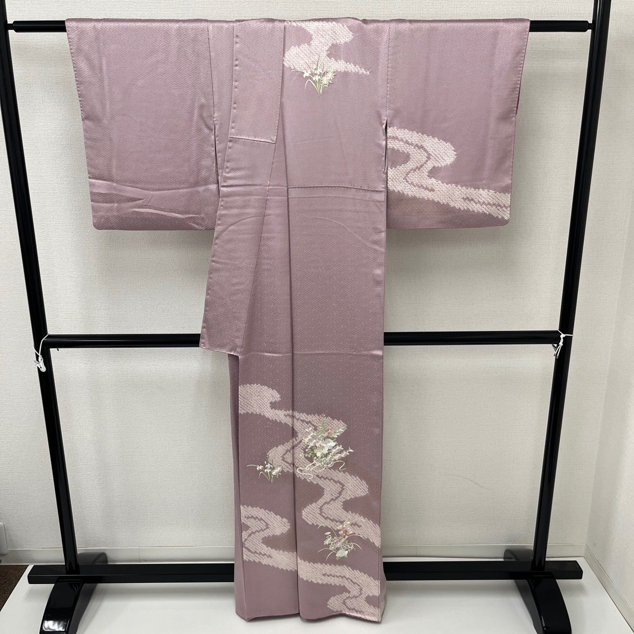 n*o様 付下げ 裄67.5 総刺繍 汕頭刺繍 圧巻の加工 紋なし 正絹 AK- 汕頭刺繍 付け下げ 正絹 縮緬 美しい加工 紋なし 着物 MK-6016 正絹 付下げ