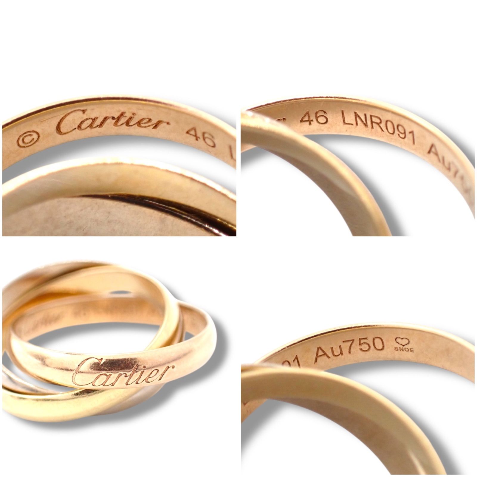 Cartier カルティエ 46 SM トリニティ リング 750 スリーカラー K18