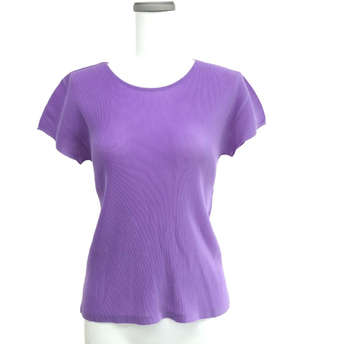 PLEATS PLEASE　プリーツプリーズ　　ミスト　半袖　トップス　パープル PLEATS PLEASE プリーツプリーズ 半袖カットソー サイズ:3 PP93FK312