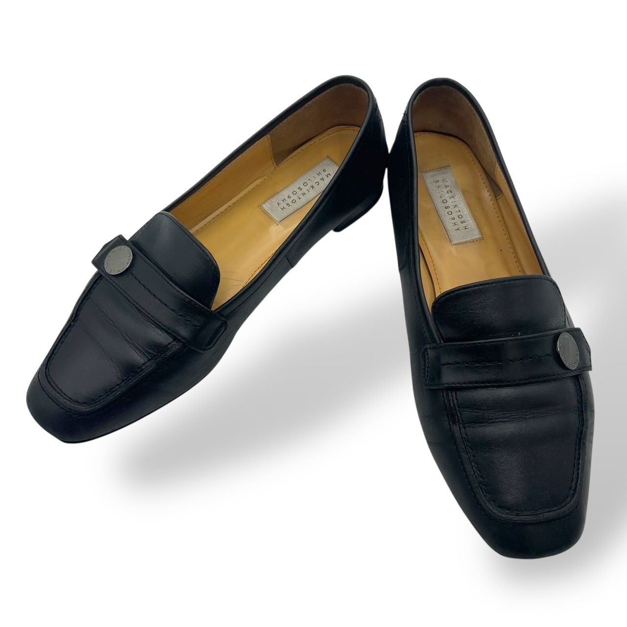 美品✨MACKINTOSH PHILOSOPHY ブラックレザー ローファー 美品 MACKINTOSH PHILOSOPHY マッキントッシュ ビットローファー