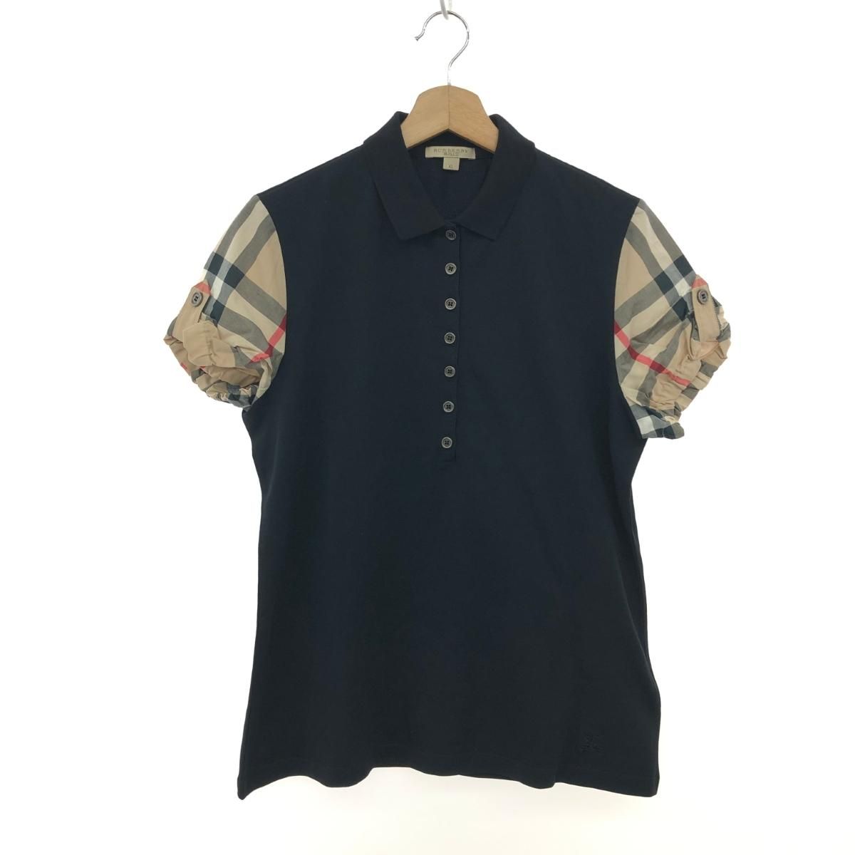 Burberry Brit バーバリーブリット ポロシャツ サイズ XL ノバチェック ブラック レディース |