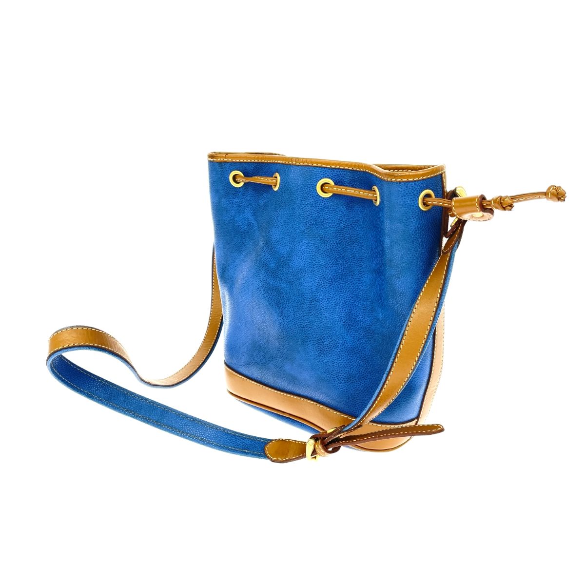 LANCEL ランセル 巾着ショルダーバッグ ロゴ/PVC ヴィンテージ ブルー 