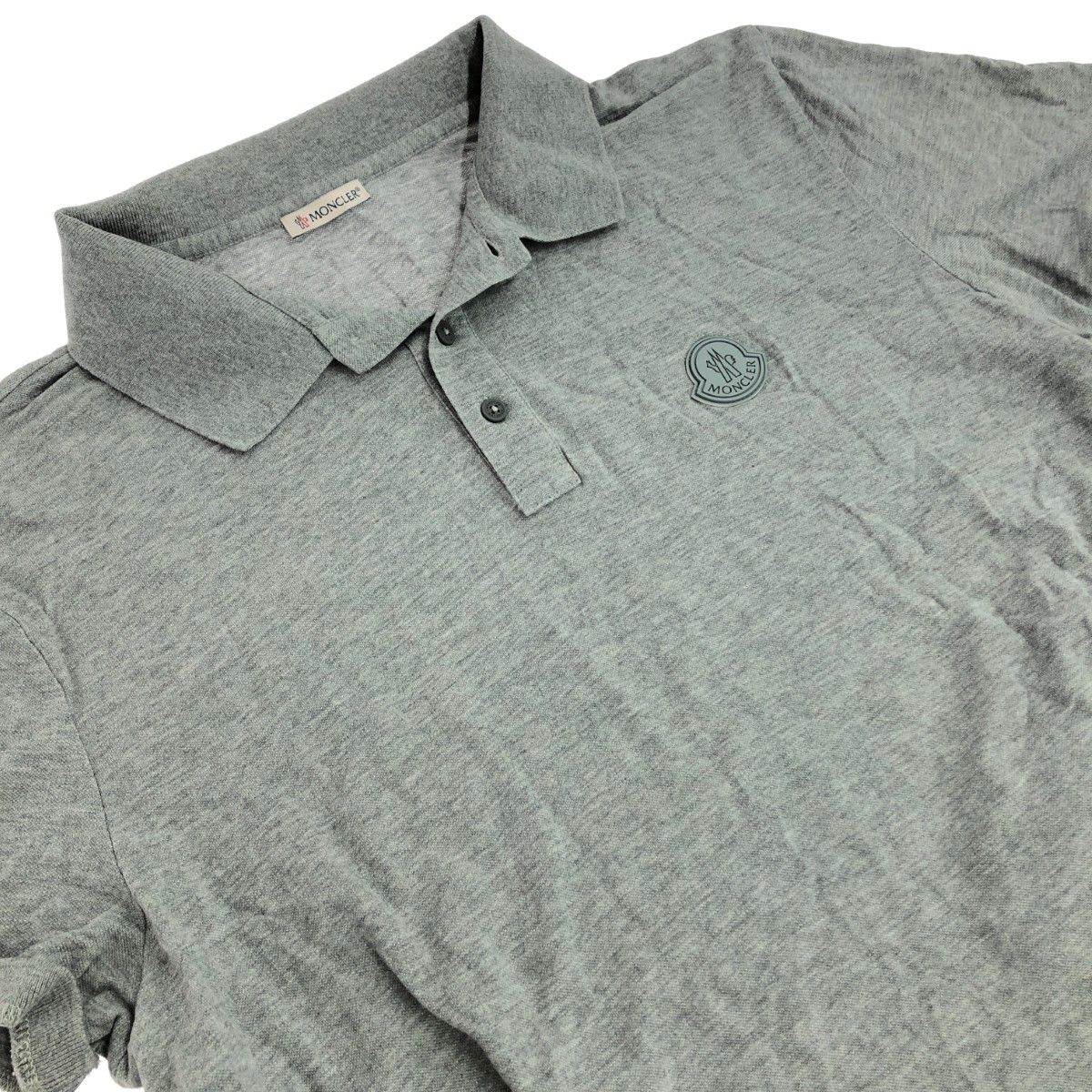 【美品】 MONCLERモンクレール 半袖ポロシャツグレー　S モンクレールポロシャツ ユニセックス グレーSサイズ