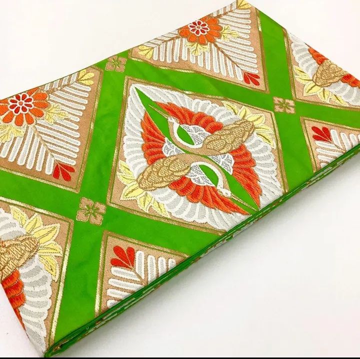 4985］袋帯 向かい鳳凰菱文様 金糸 六通 正絹 着物 フォーマル - メルカリ