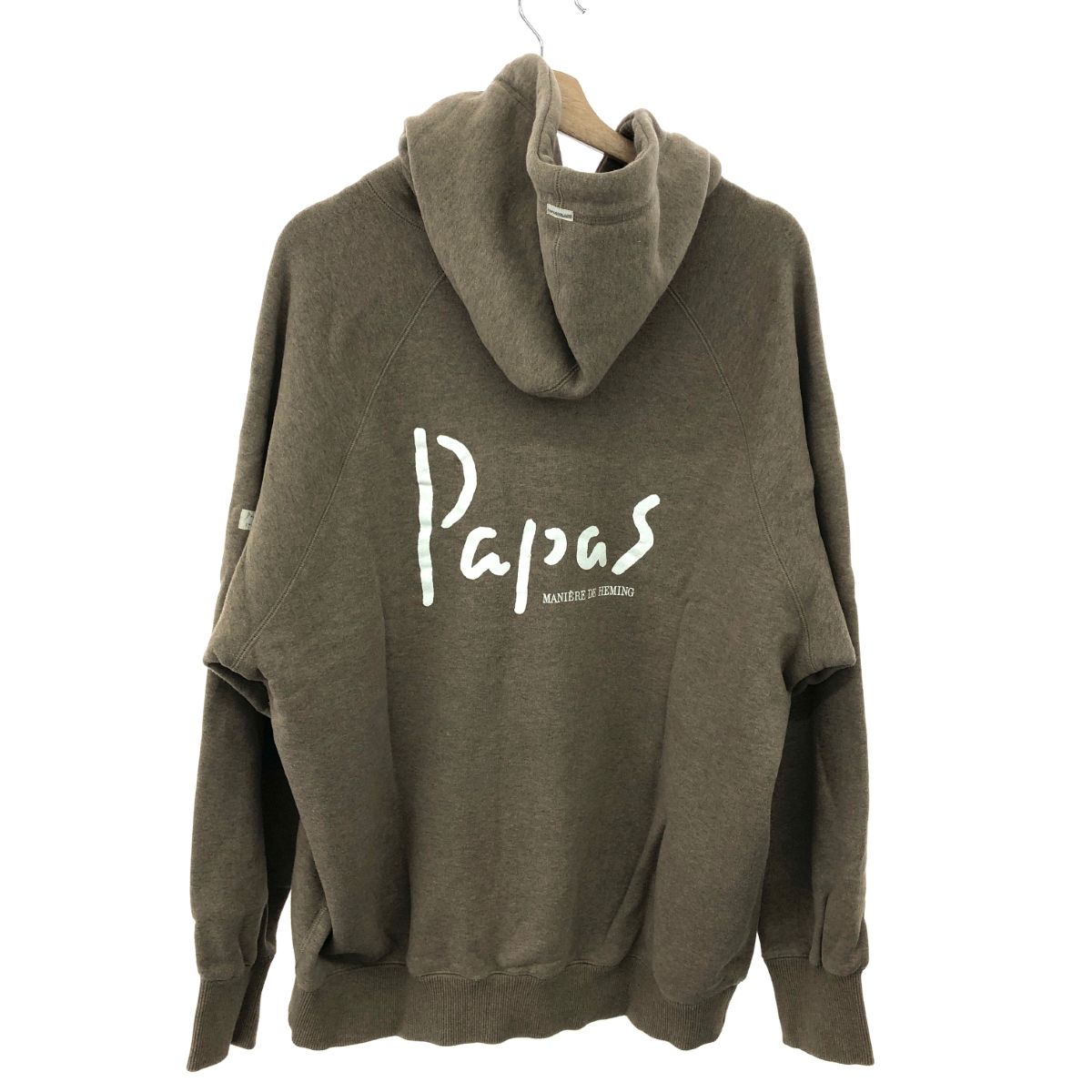 PAPAS パパス ロゴ ウール カーディガン ブラウン パパス PAPAS ロゴ