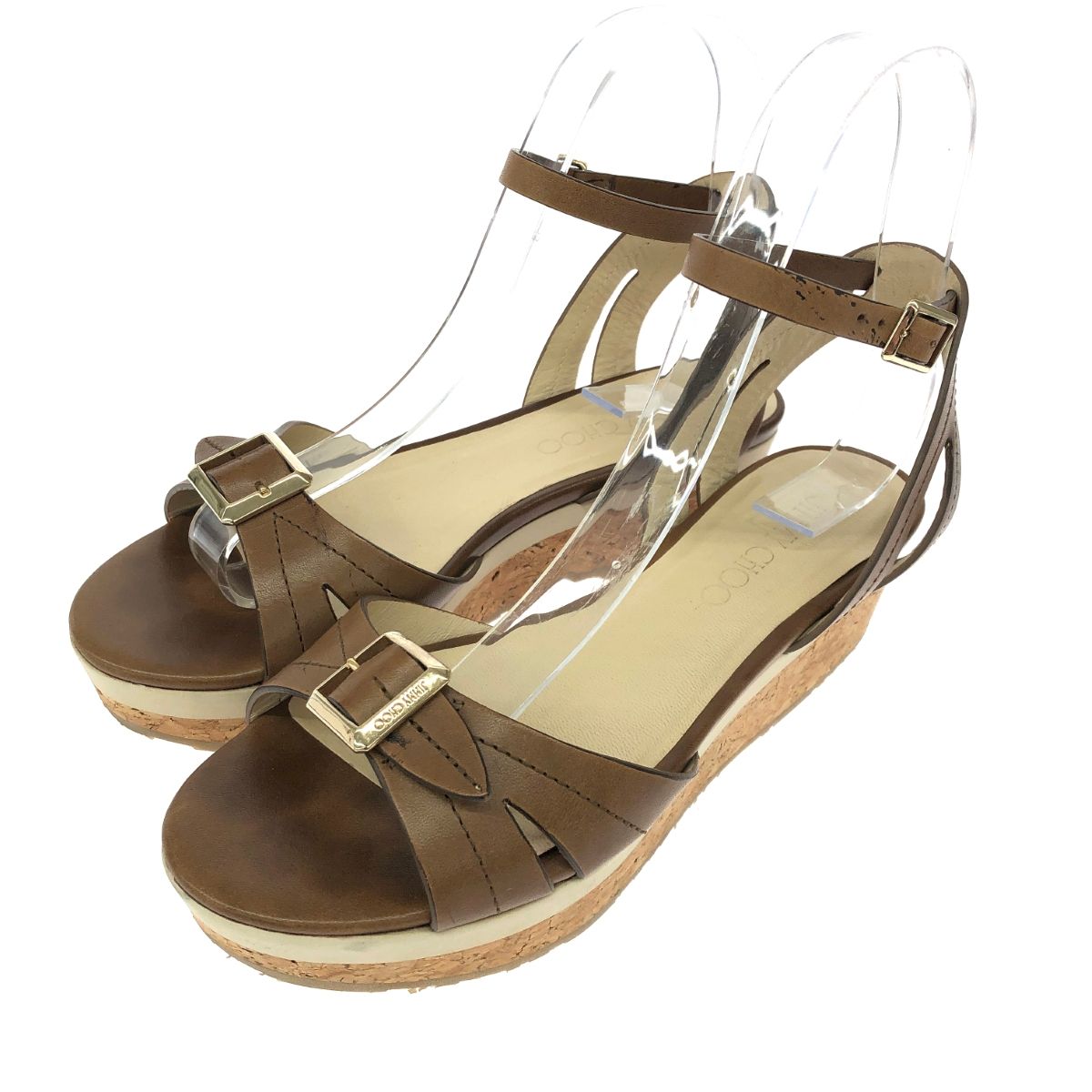 JIMMY CHOO ブラウンレザーサンダル JIMMY CHOO ジミーチュウ サンダル 表記サイズ:36 ブラウン レディース