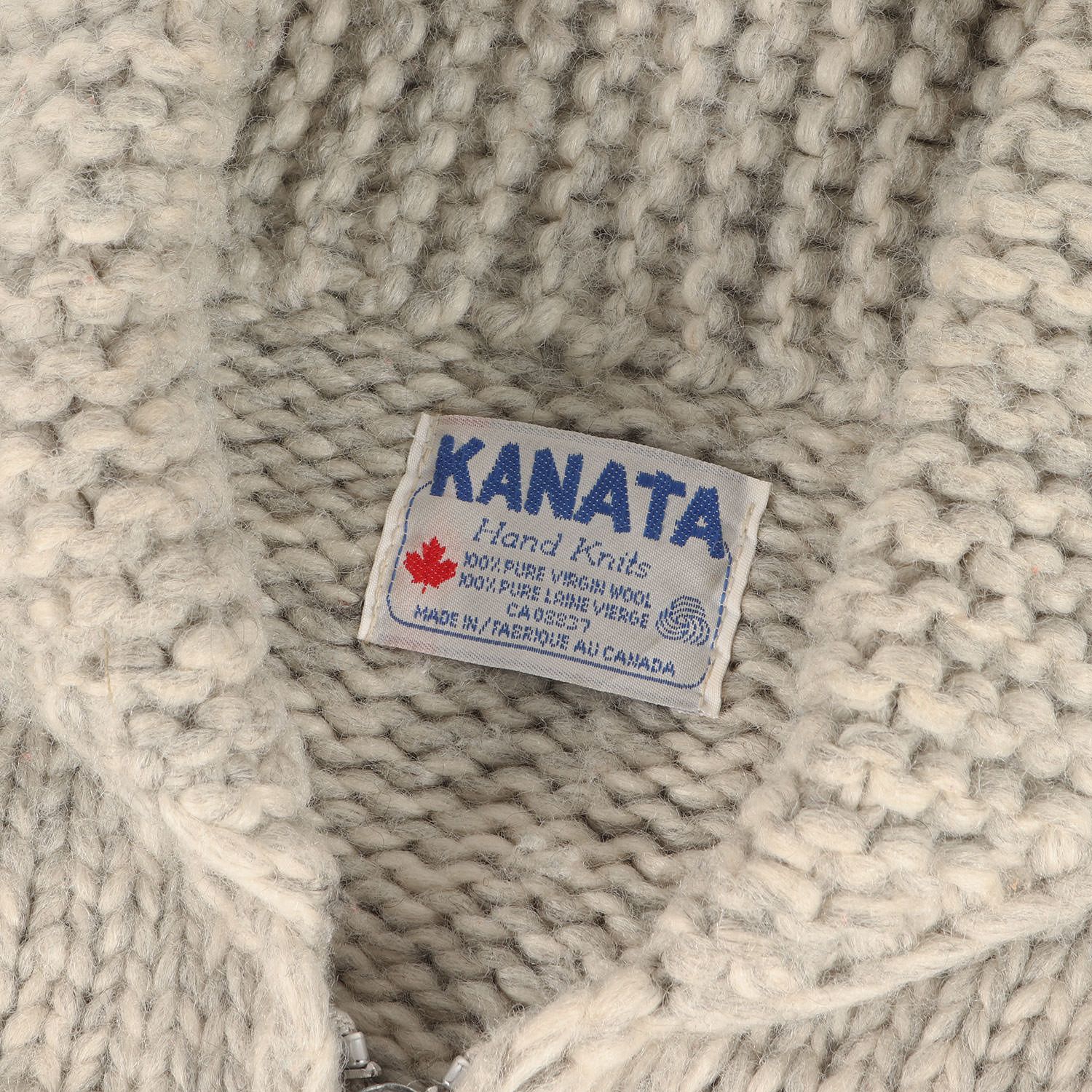 KANATA カナタ カウチン ライトグレー アイボリー サイズ:L/XL相当