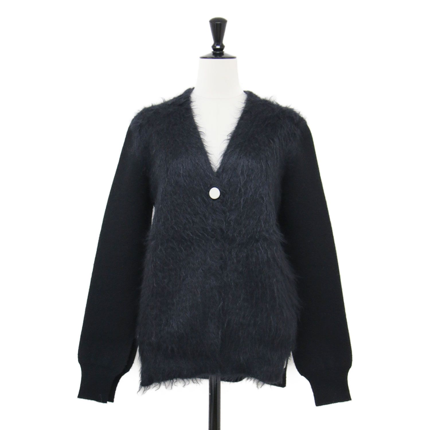 CELINE セリーヌ カーディガン ブラック 黒 サイズ:34(XS) | ファー