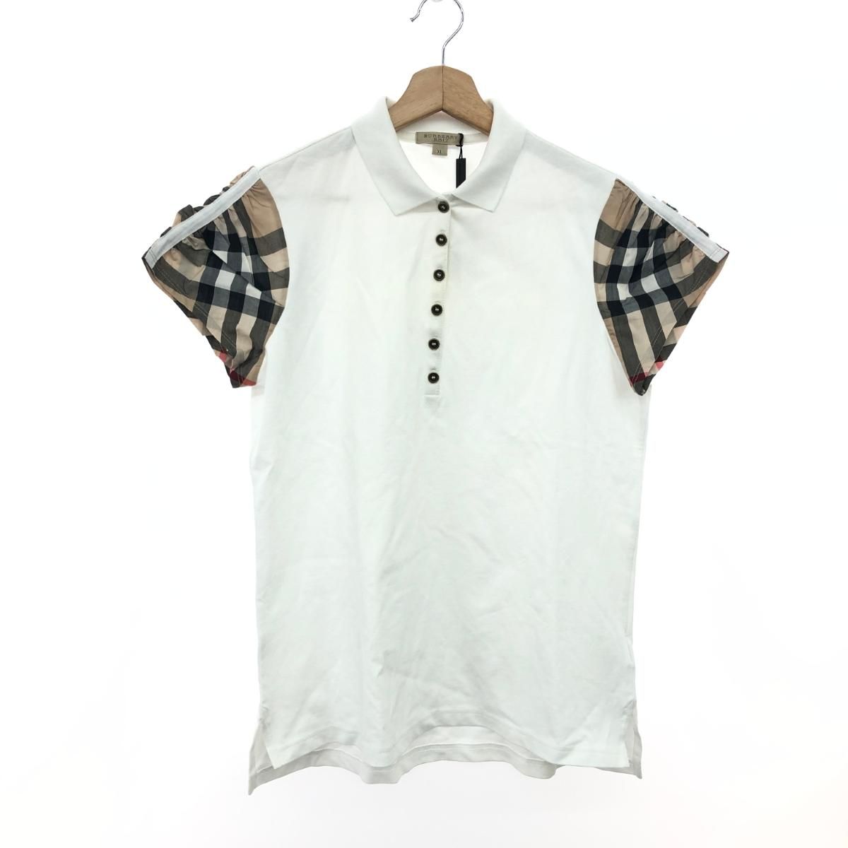 Burberry Brit バーバリーブリット ポロシャツ サイズ XL ノバチェック ホワイト レディース |