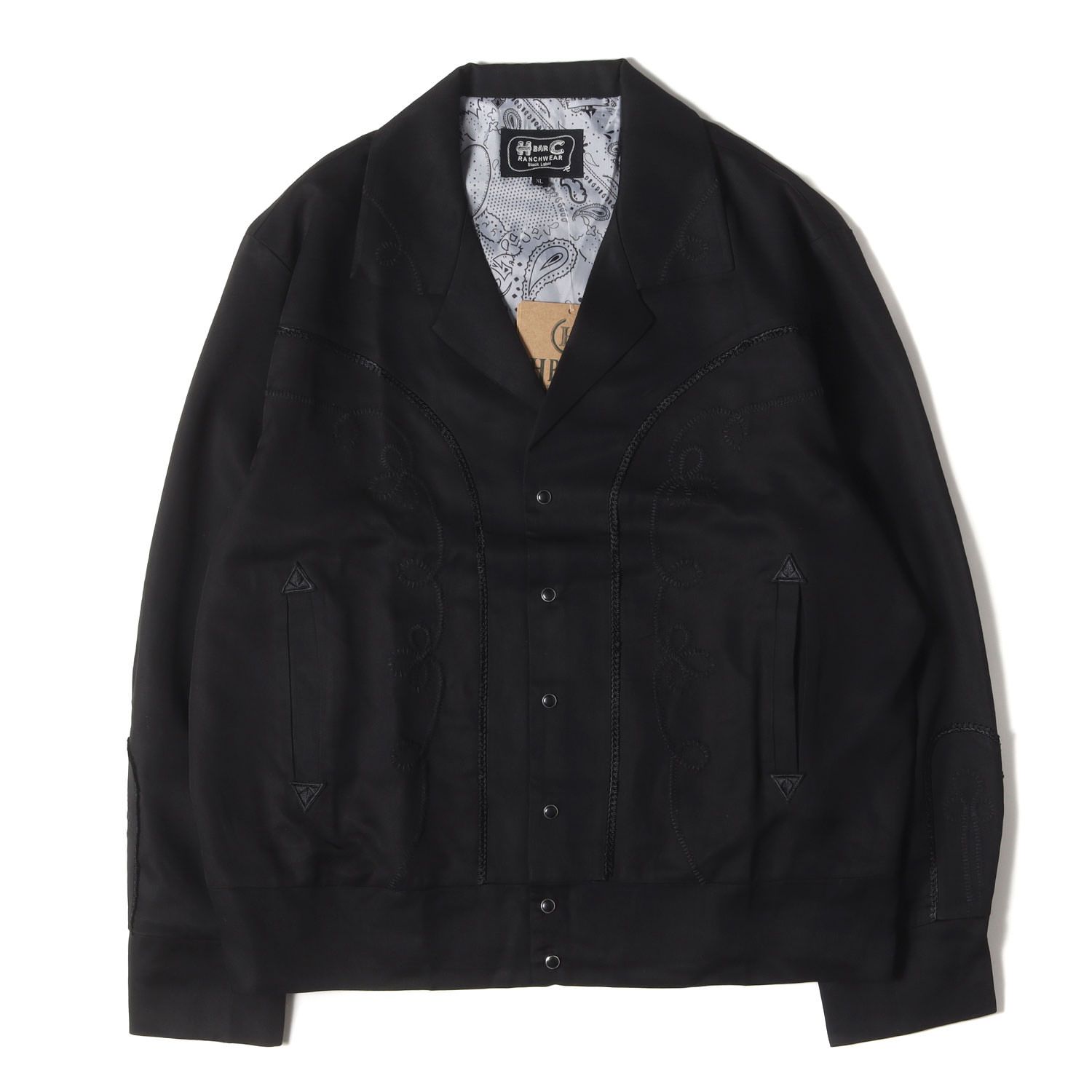 新品】H BAR C エイチバーシー ジャケット ブラック ブラック サイズ