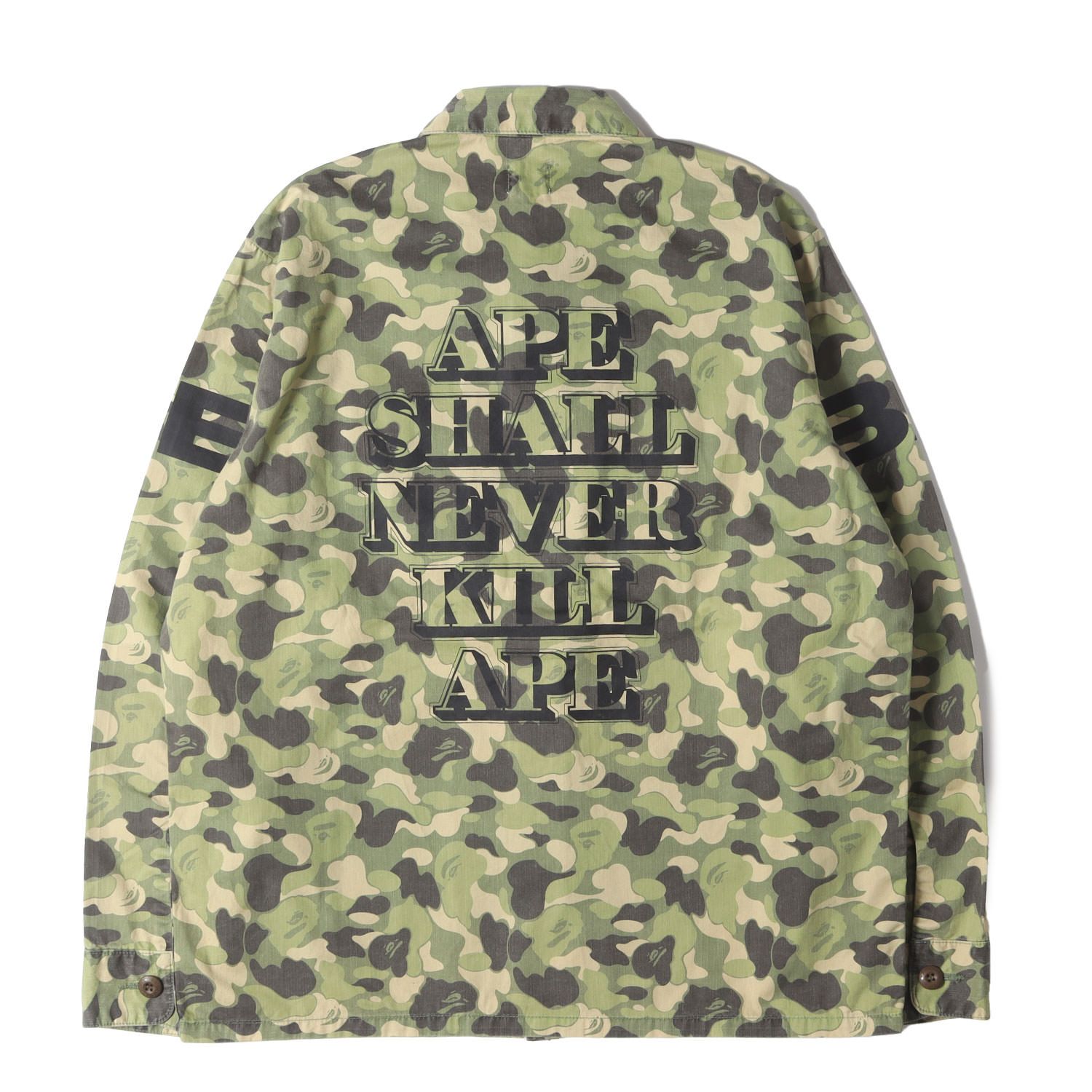 A BATHING APE ア ベイシング エイプ シャツ グリーンカモ サイズ:M
