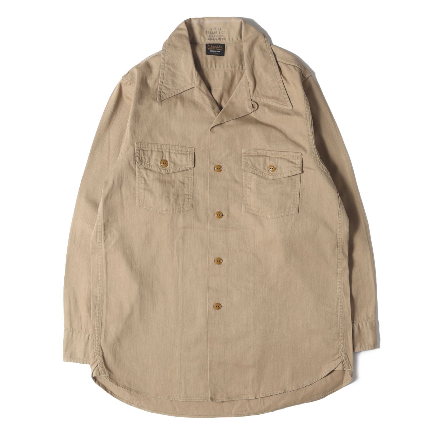 At LAST&CO アットラスト シャツ ベージュ サイズ:14 | コットンツイル