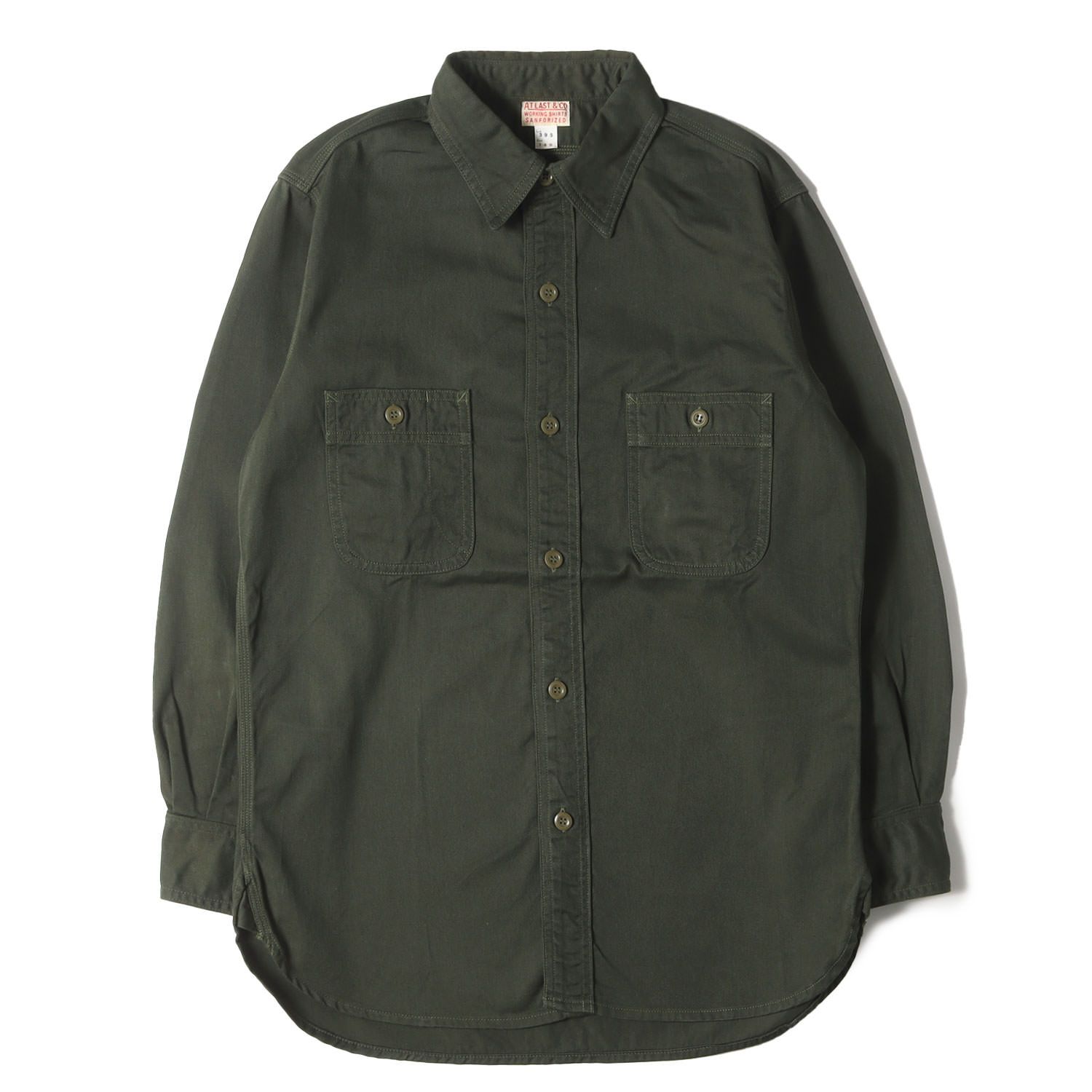 At LAST&CO アットラスト シャツ ダークグリーン サイズ:14 1/2 | Lot 