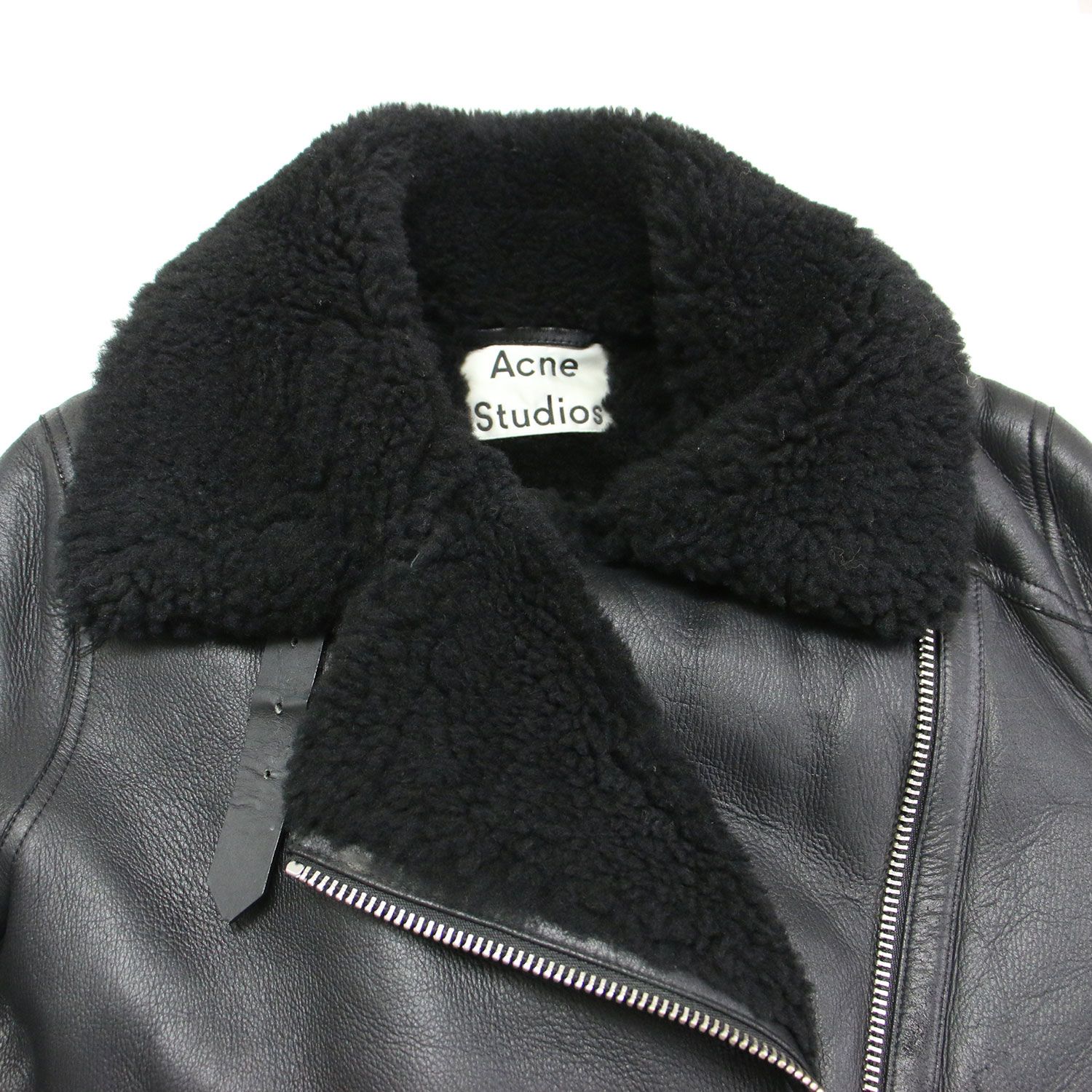 ACNE STUDIOS ライダースジャケット 羊革 サイズ34 カバー付き ACNE STUDIOS アクネ ストゥディオズ ジャケット ブラック 黒 サイズ