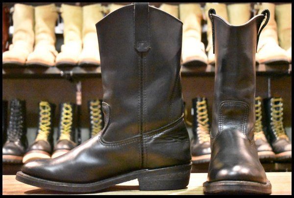 9 E? レッドウィング 8155 ペコス 黒 ブラッククローム プルオン ブーツ redwing pecos FL 358