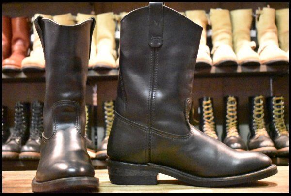 9 E? レッドウィング 8155 ペコス 黒 ブラッククローム プルオン ブーツ redwing pecos FL 358