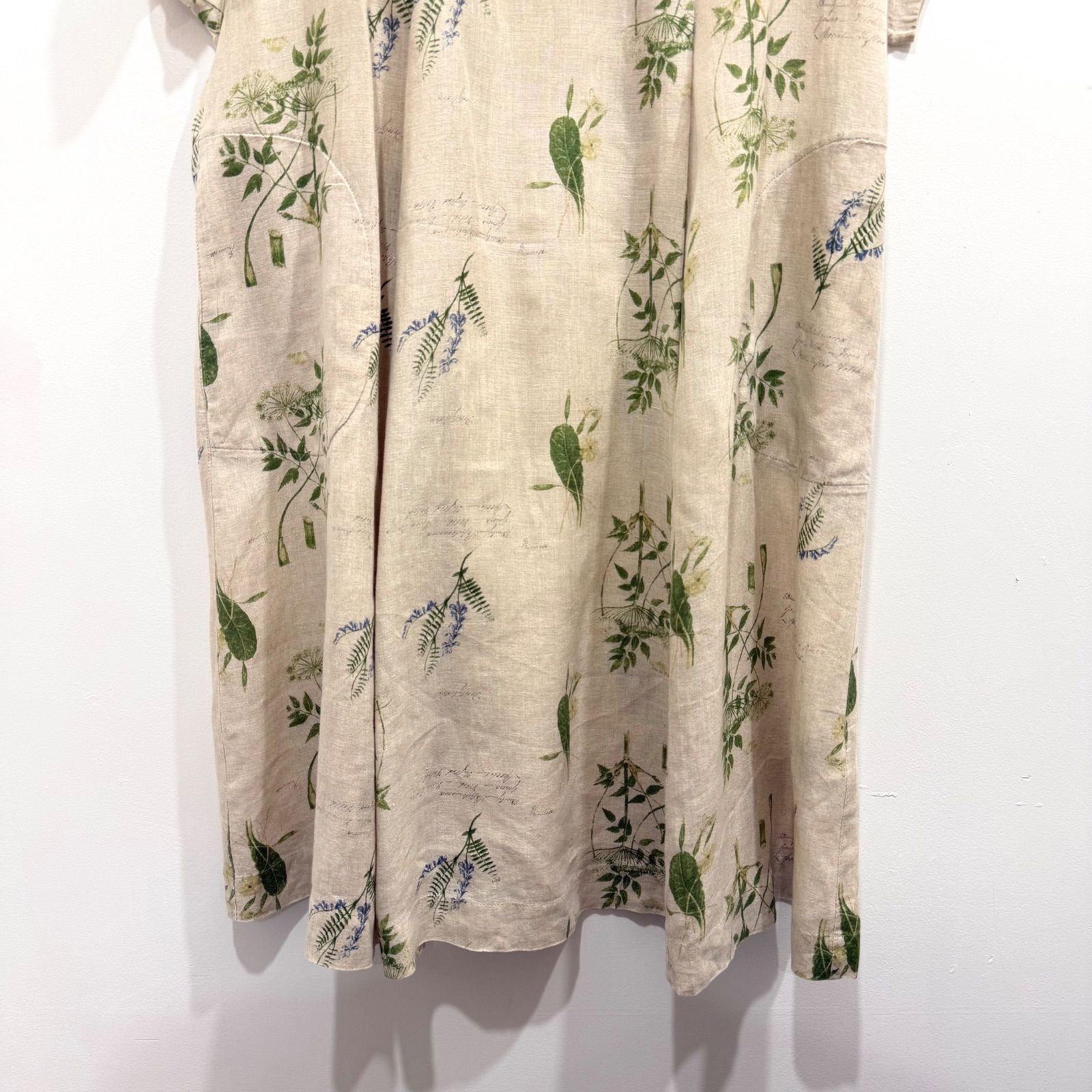 麻100% コットンハウスアヤ ワンピースワイド ゆったり 総柄