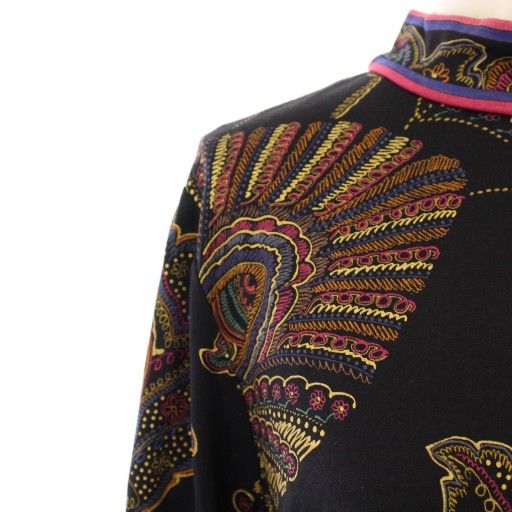 レオナール LEONARD カットソー 長袖 スタンドカラー ストレッチ 花柄