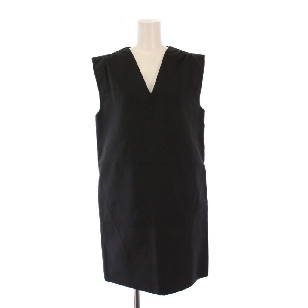 ヨーコチャン YOKO CHAN ワンピース ひざ丈 ノースリーブ Vネック 無地