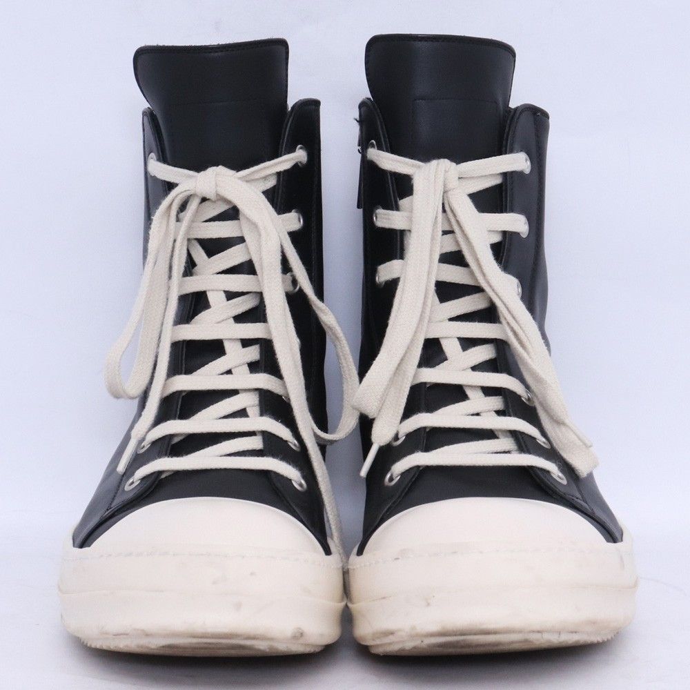 27cm相当 RICK OWENS RAMONES レースアップレザーハイカットスニーカー
