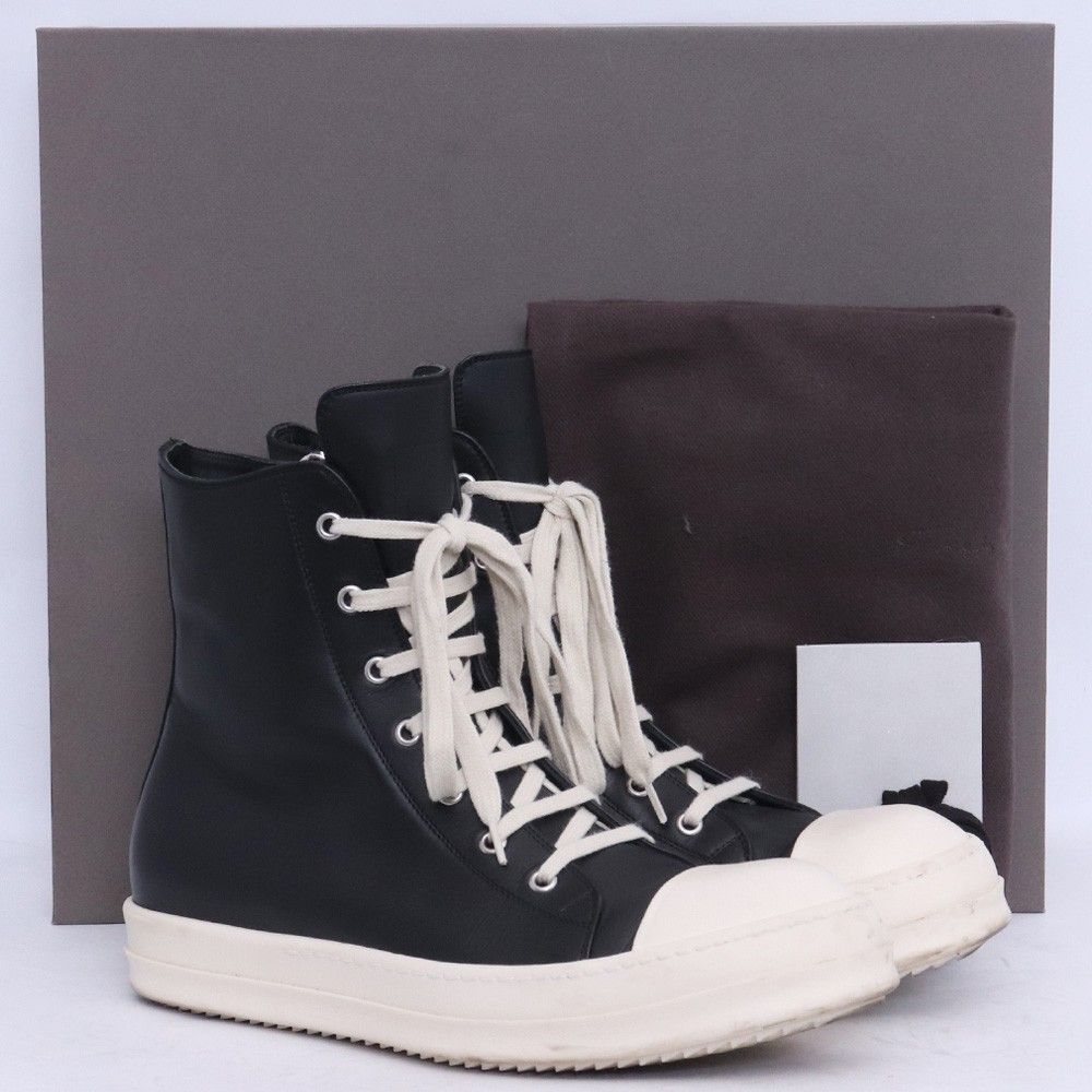 27cm相当 RICK OWENS RAMONES レースアップレザーハイカットスニーカー