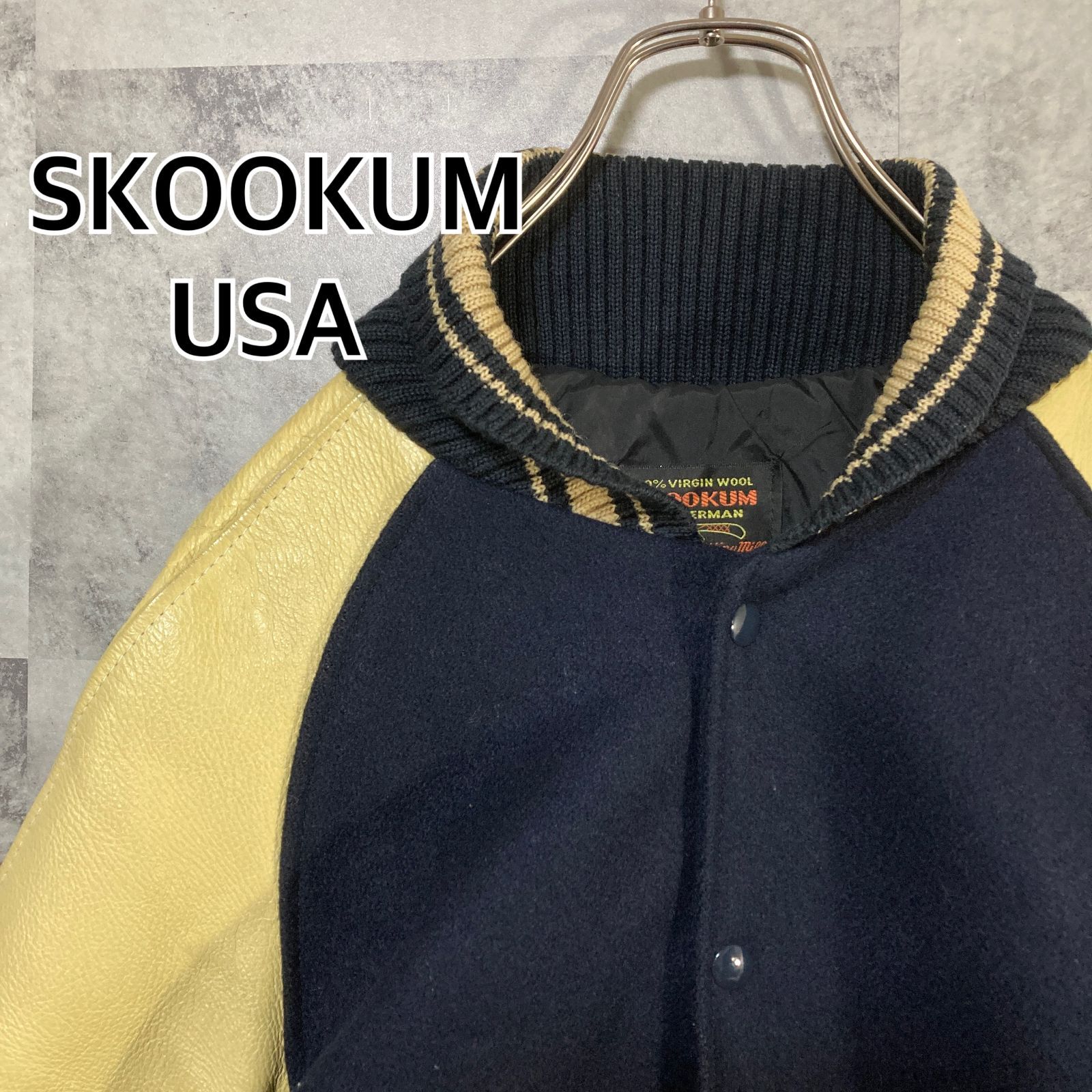 USA製 SKOOKUM スクーカム ファラオジャケット 袖レザー スタジャン