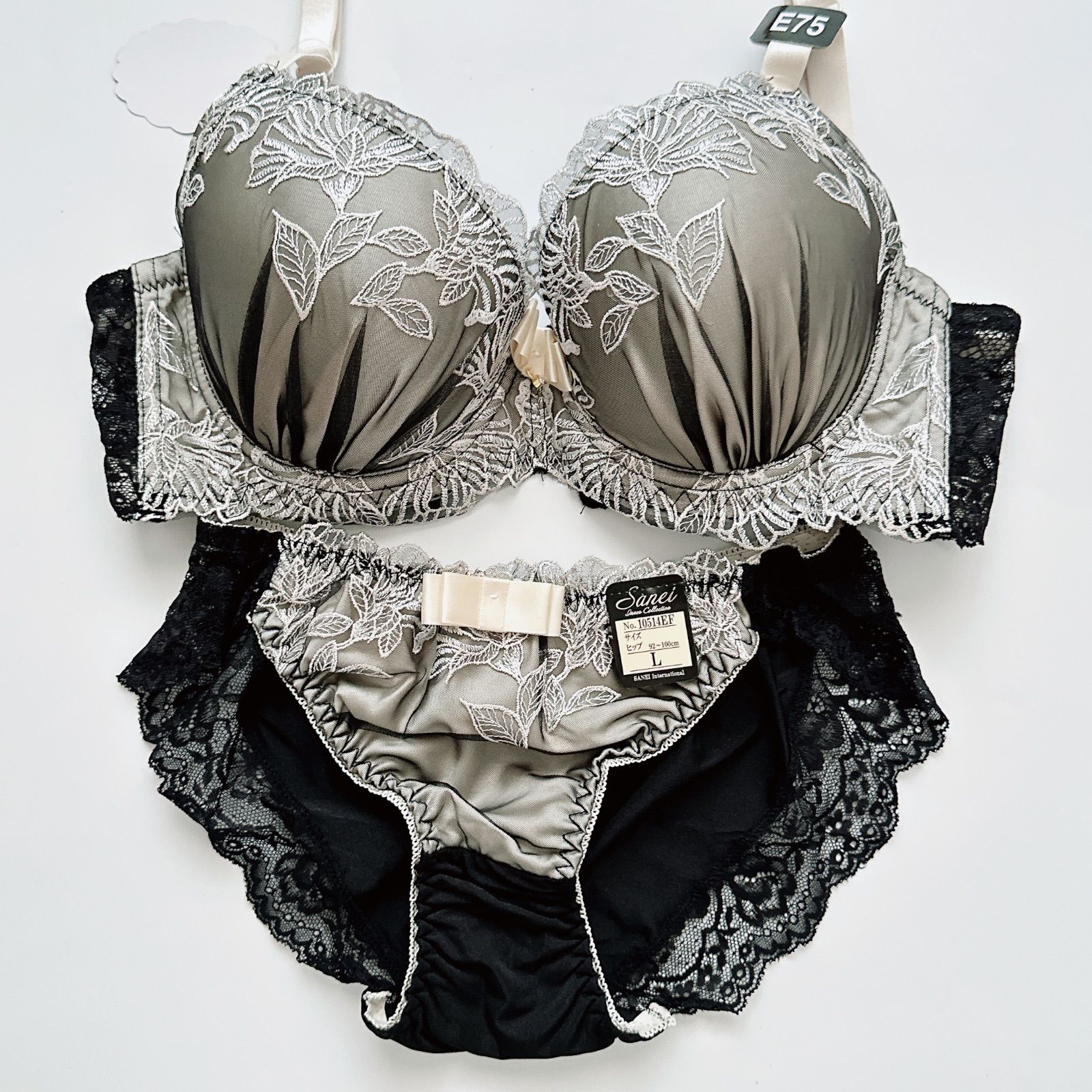 sanei/サンエイ/10514EFGL/ブラショーツセット/ゴールド/脇高ブラ/E70
