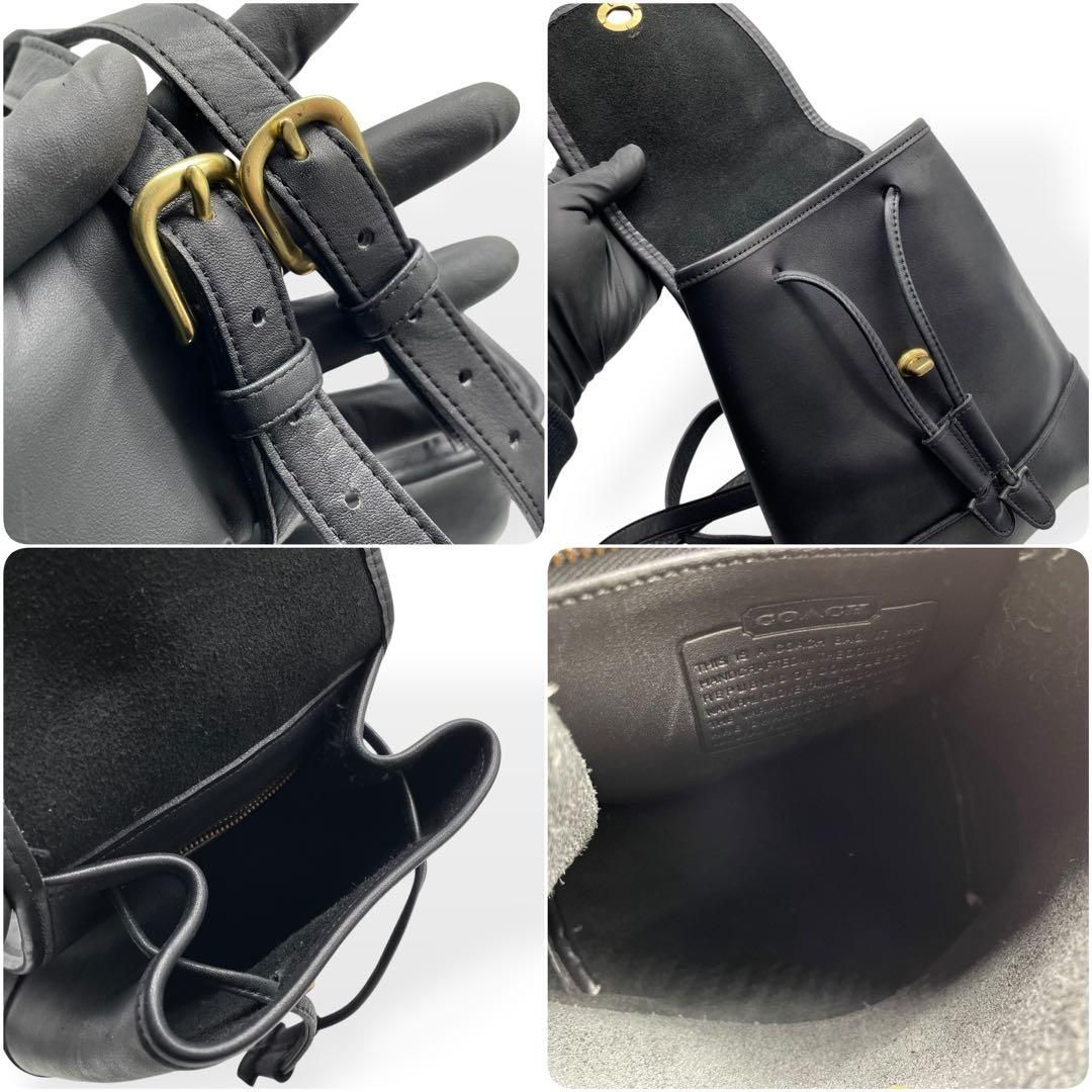 極美品 COACH オールドコーチ リュック ターンロック 本革 ブラック