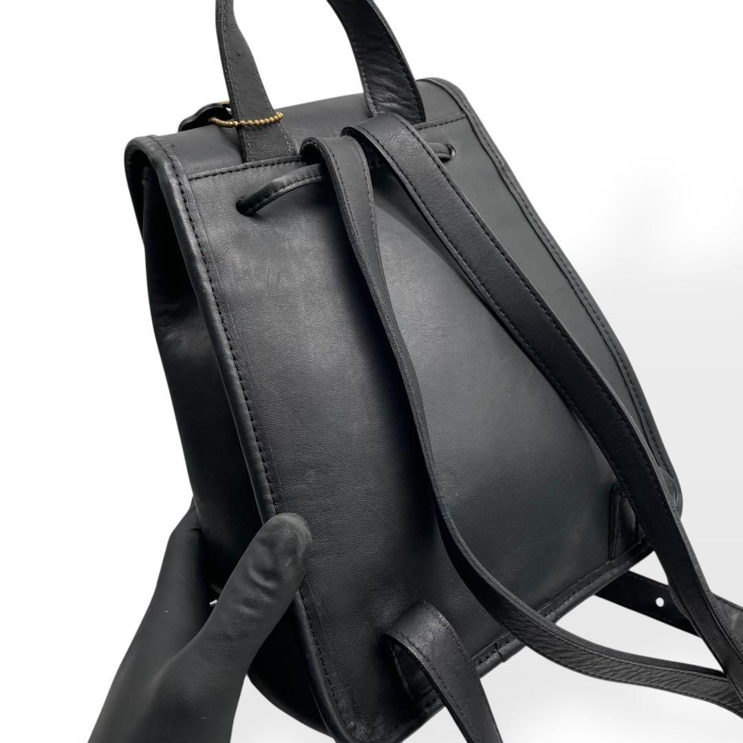 極美品 COACH オールドコーチ リュック ターンロック 本革 ブラック