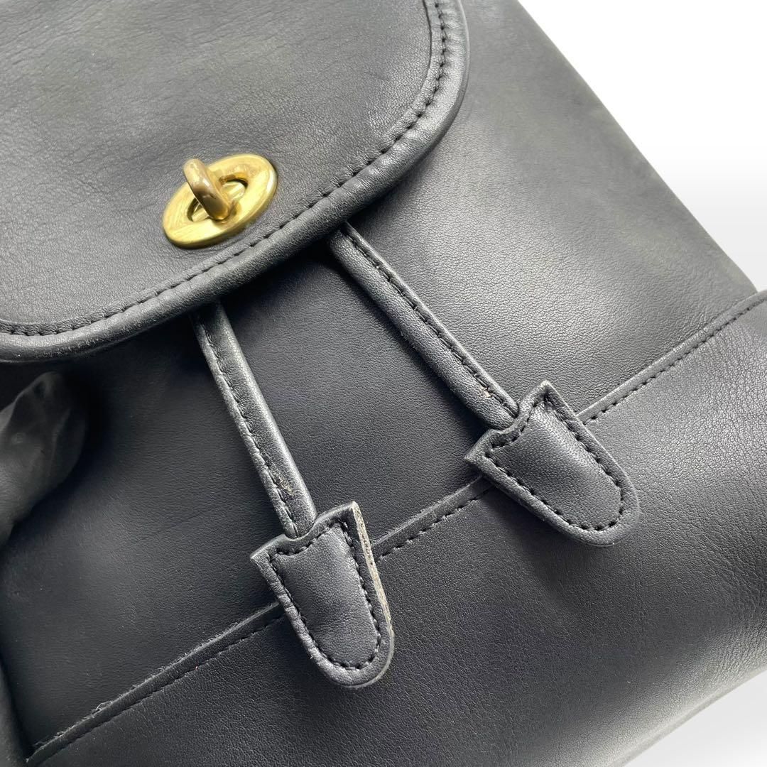 極美品 COACH オールドコーチ リュック ターンロック 本革 ブラック