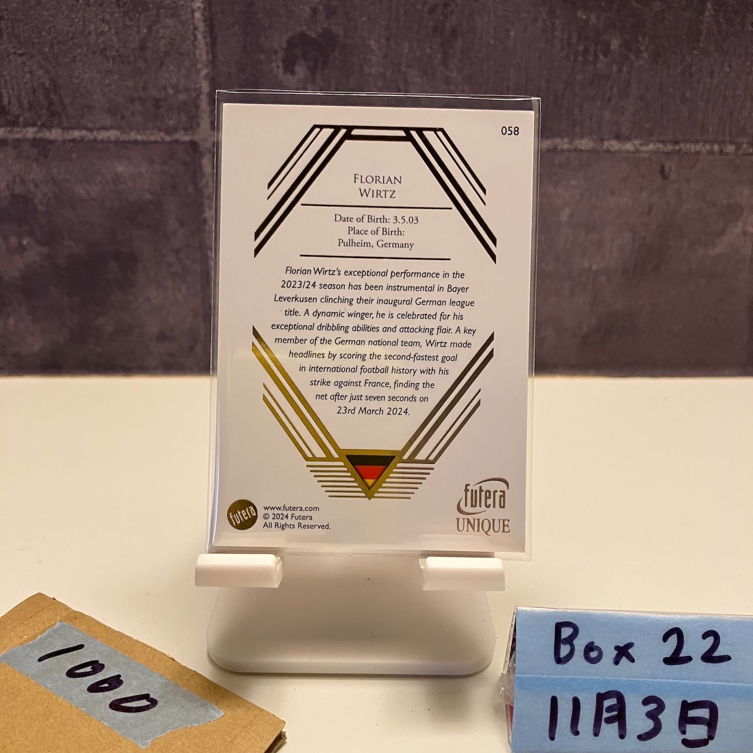 2024 Futera Unique Florian Wirtz Liverpool F.C Midfielder カード