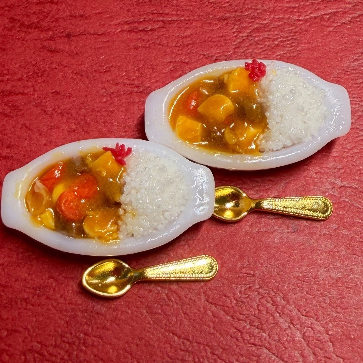 ミニチュアフード カレーライスセット 410カレーライスセット⭐️ミニチュアフード ドールハウスおもちゃ